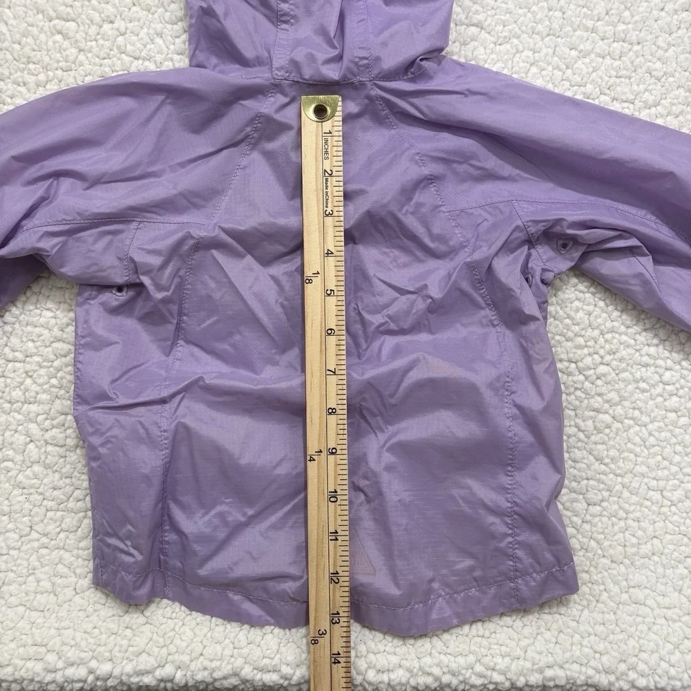 L.L.Bean Toddler Girls Rain Jacket Purple Hooded Full Zip Lightweight 12-18M